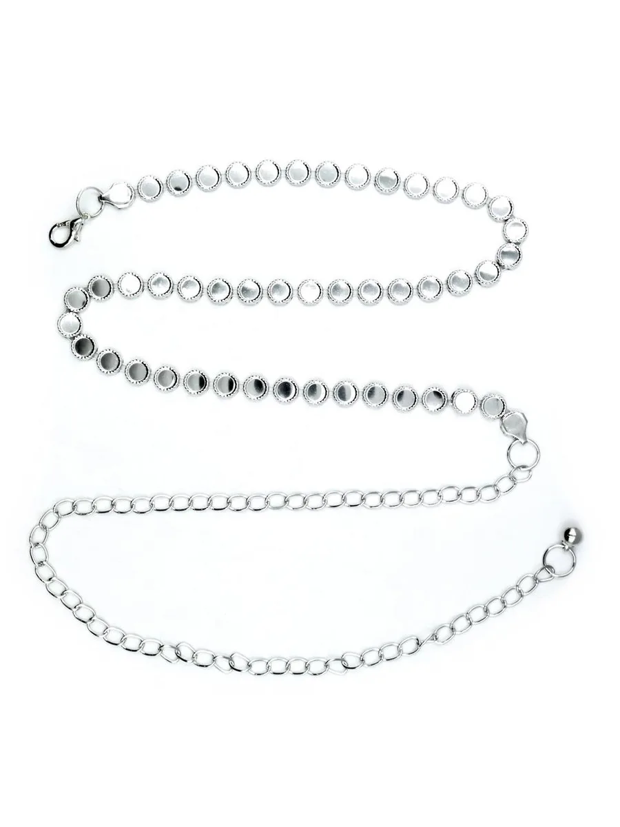 Серебристый пояс 110 см металлический New Trend