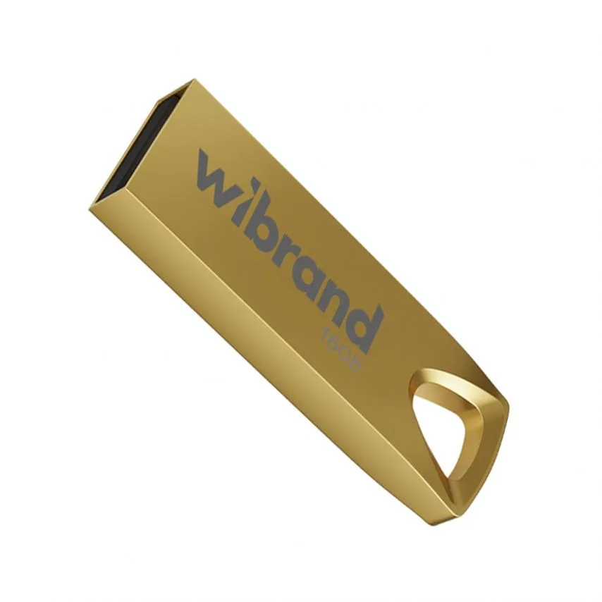 Флеш-пам'ять USB Wibrand метал 16Гб золотий