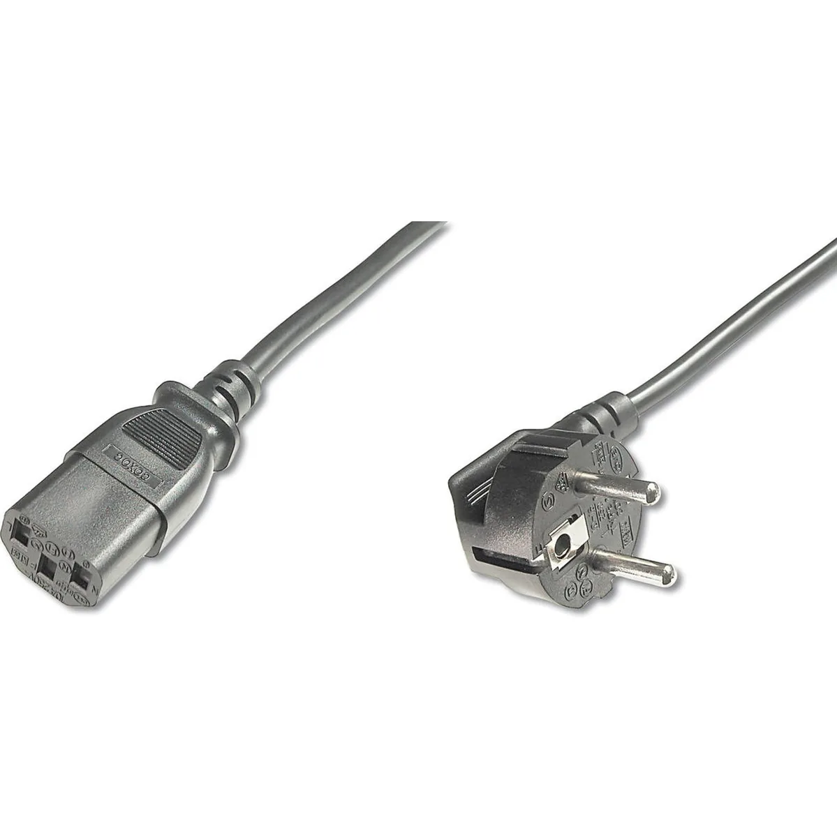 Кабель живлення DIGITUS Schuko 90/M - C13/F, 5м, чорний