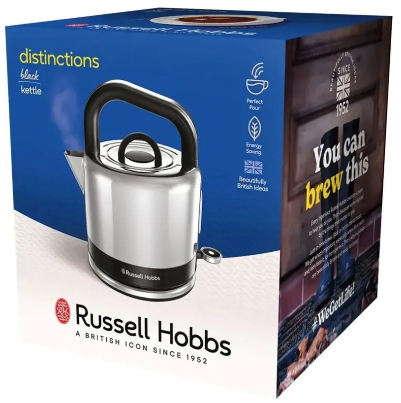 Електрочайник Russell Hobbs Нержавіюча сталь 1,5 л Чорний 2400 Вт