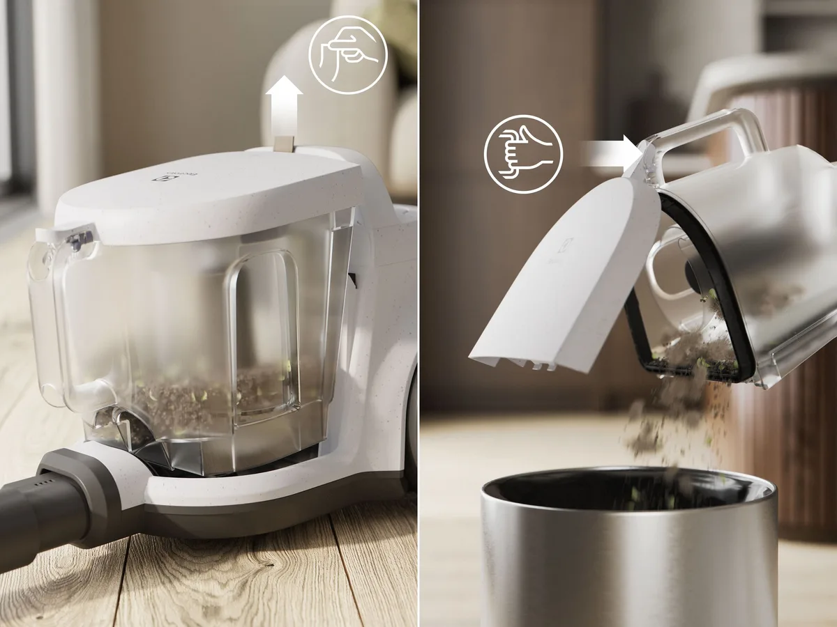 Пылесос Electrolux с контейнером, мощность 850Вт, объем пылесборника – 2л, фильтр HEPA12, 3 насадки, белый цвет
