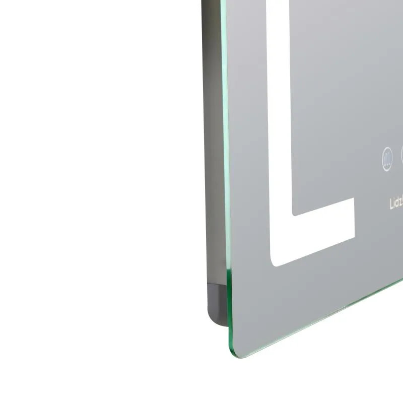Дзеркало Lidz KU2 з LED-підсвічуванням Touch антизапотіванням 600х800 мм алюміній/пластик