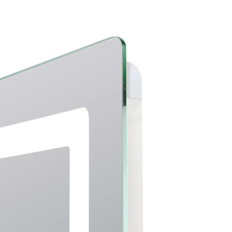 Дзеркало Lidz KU2 з LED-підсвічуванням Touch антизапотіванням 600х800 мм алюміній/пластик