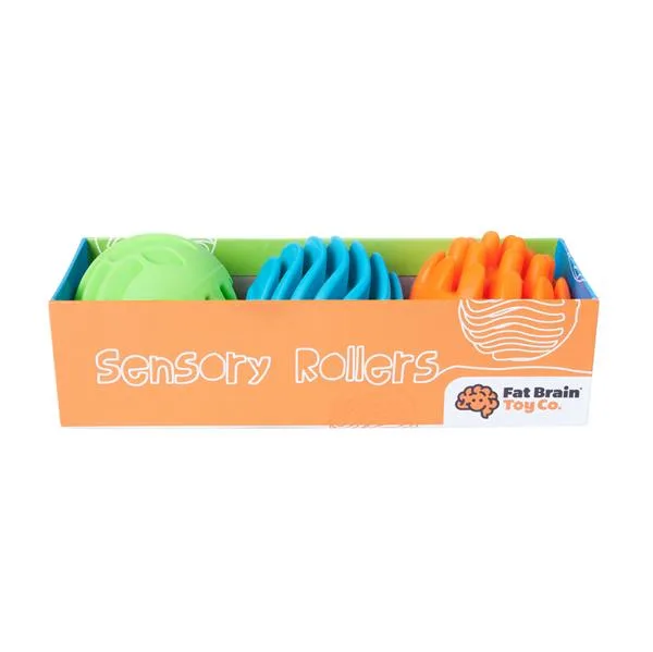 Прорізувач-брязкальце Fat Brain Toys силіконові кулі 6,4 см різнокольорові 3 шт