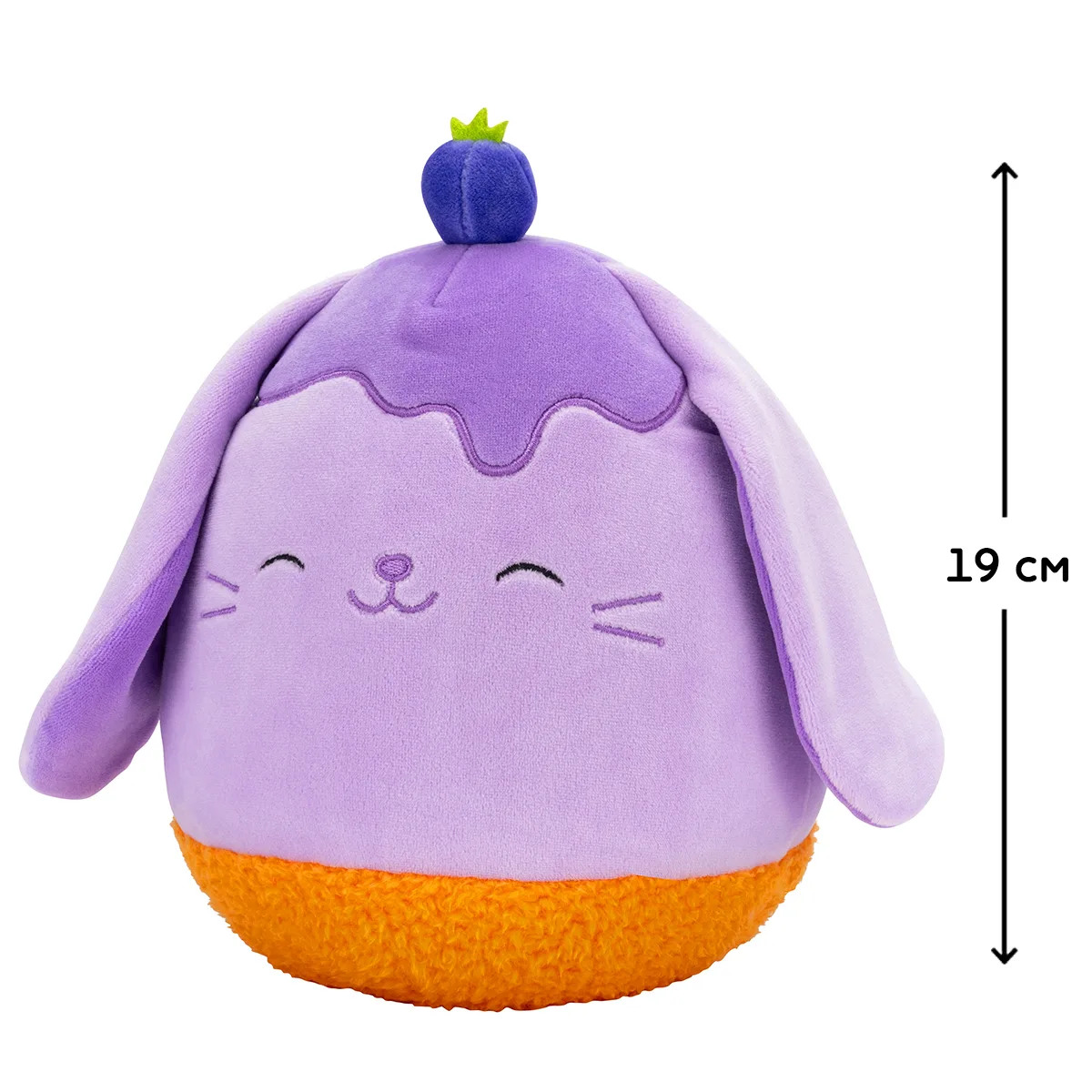 М'яка іграшка Squishmallows поліестер 19 см чорничний кролик