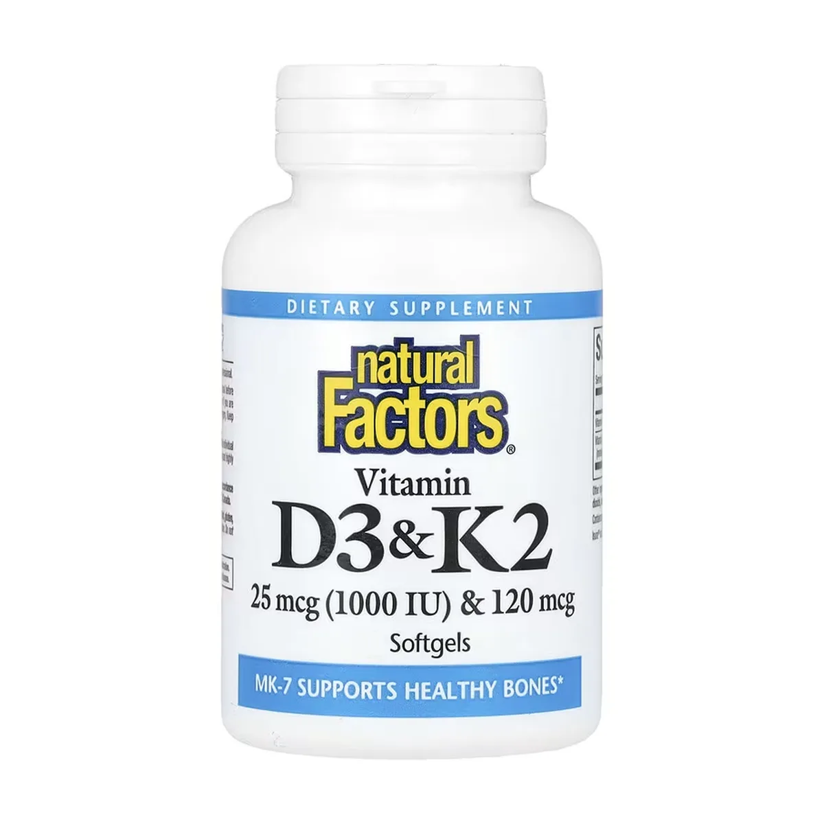 Вітамін D3 K2 Natural Factors м'які капсули 120 штук 25 мкг 120 мкг