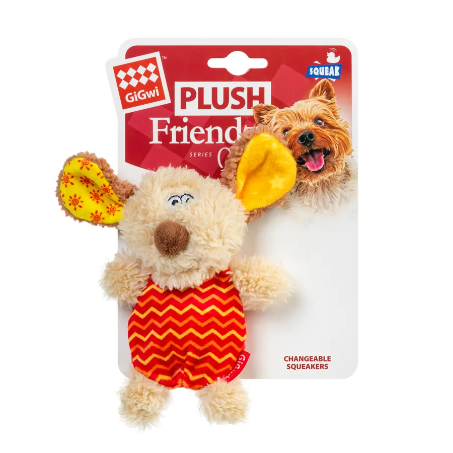 Іграшка для собак м'яка з пищалкою 13 см текстиль GiGwi Plush Friendz