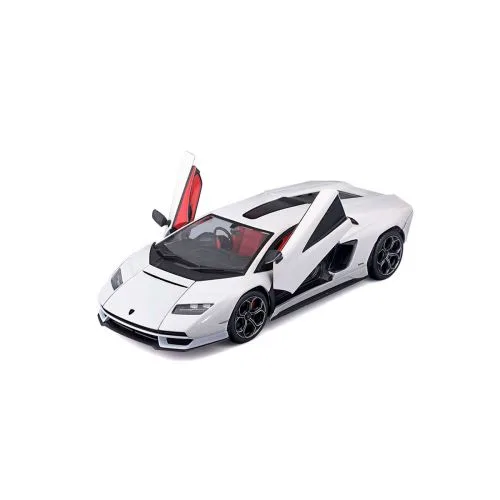 Автомодель Lamborghini белая от Bburago с открывающимися дверями для детей и коллекционеров.