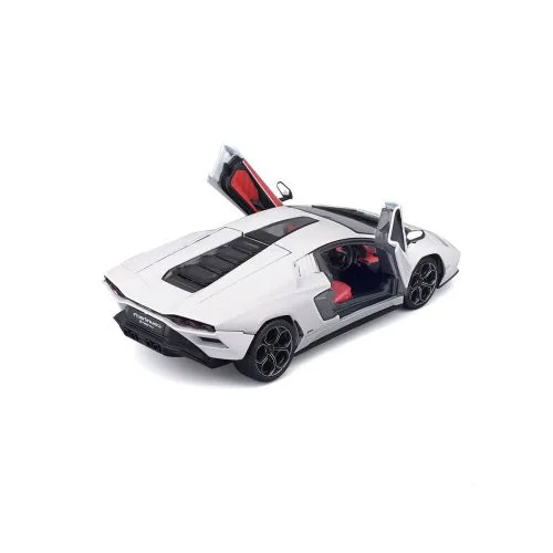 Автомодель Lamborghini белая от Bburago с открывающимися дверями для детей и коллекционеров.