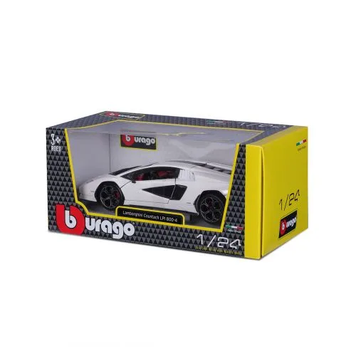 Автомодель Lamborghini белая от Bburago с открывающимися дверями для детей и коллекционеров.