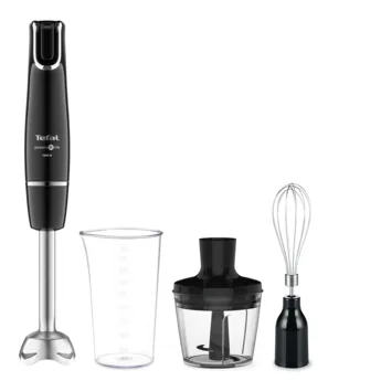 Занурювальний блендер Tefal Infiny Force, 1000 Вт, 3 в 1, чаша 800 мл, подрібнювач 500 мл, турбо-режим, чорний.