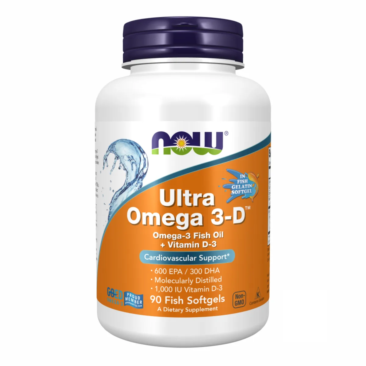 NOW Foods Ultra Omega 3-D Риб'ячий жир 90 м'яких капсул з вітаміном D-3