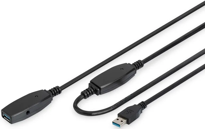Подовжувач DIGITUS USB 3.0 Active Cable, A/M-A/F, 15м, чорний