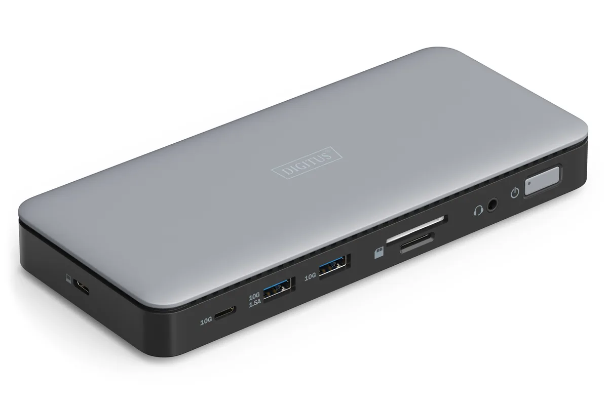 Док-станция DIGITUS USB-C > 2xHDMI/DP/2xUSB-A/USB-C/SD/MicroSD/RJ54/DC/Audio