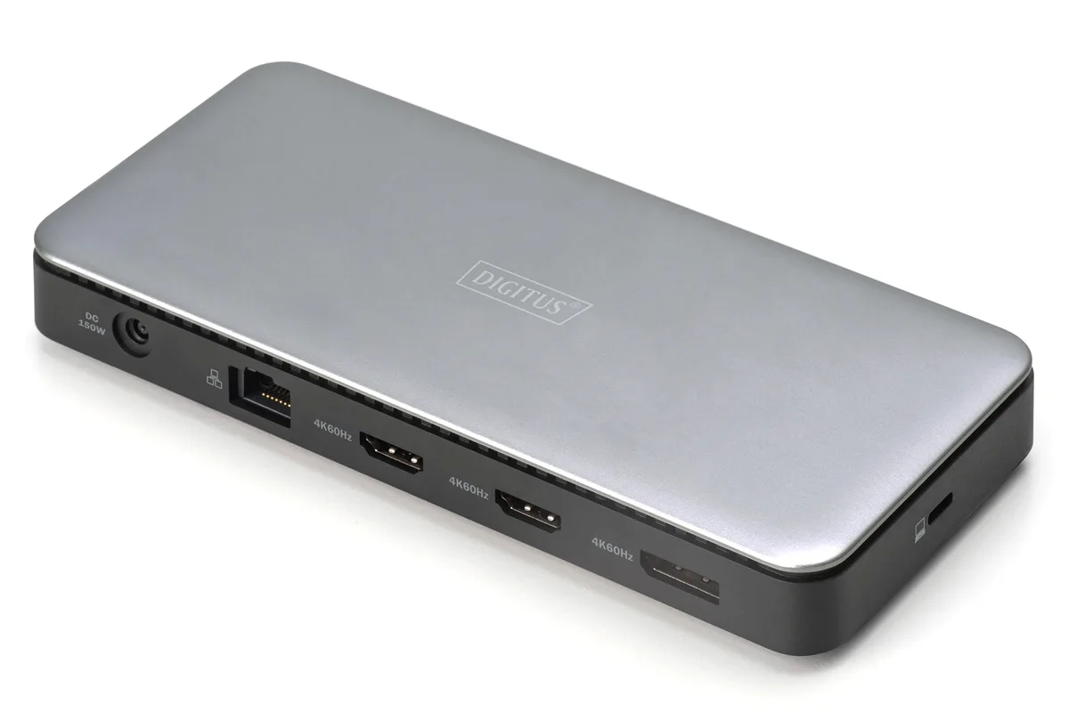 Док-станция DIGITUS USB-C > 2xHDMI/DP/2xUSB-A/USB-C/SD/MicroSD/RJ54/DC/Audio