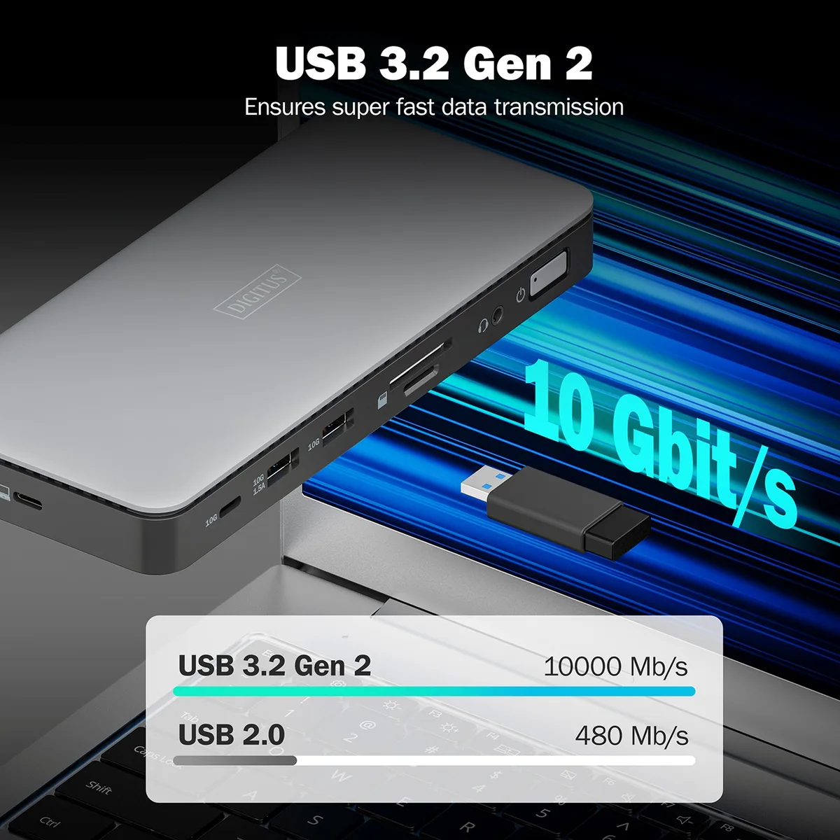 Док-станция DIGITUS USB-C > 2xHDMI/DP/2xUSB-A/USB-C/SD/MicroSD/RJ54/DC/Audio