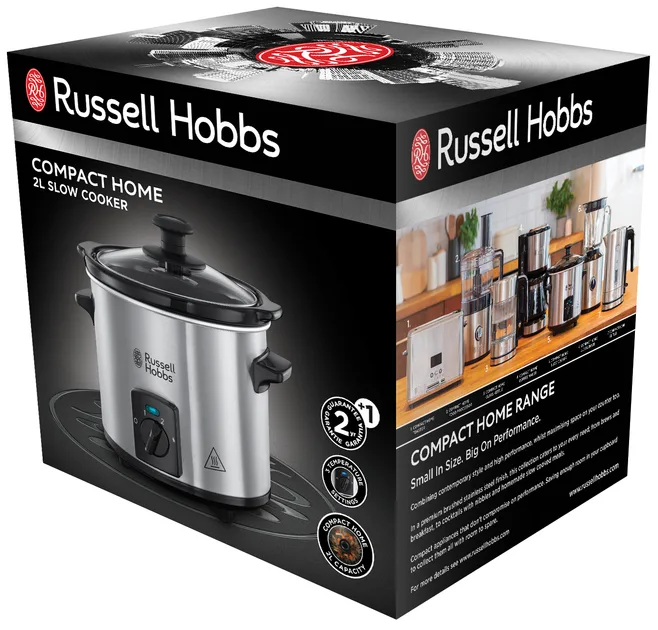 Мультиварка Russell Hobbs нержавіюча сталь 2 л чорна 3 програми