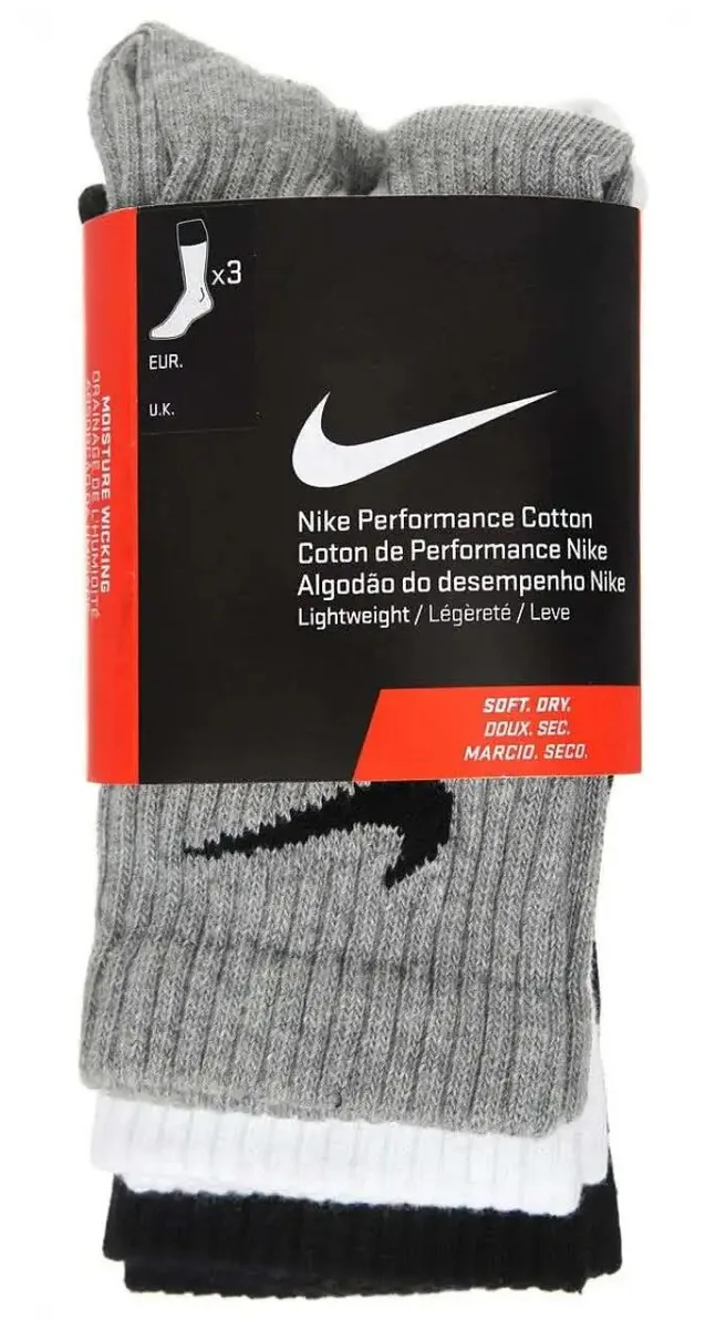 Шкарпетки NIKE бавовна XL чорний білий сірий