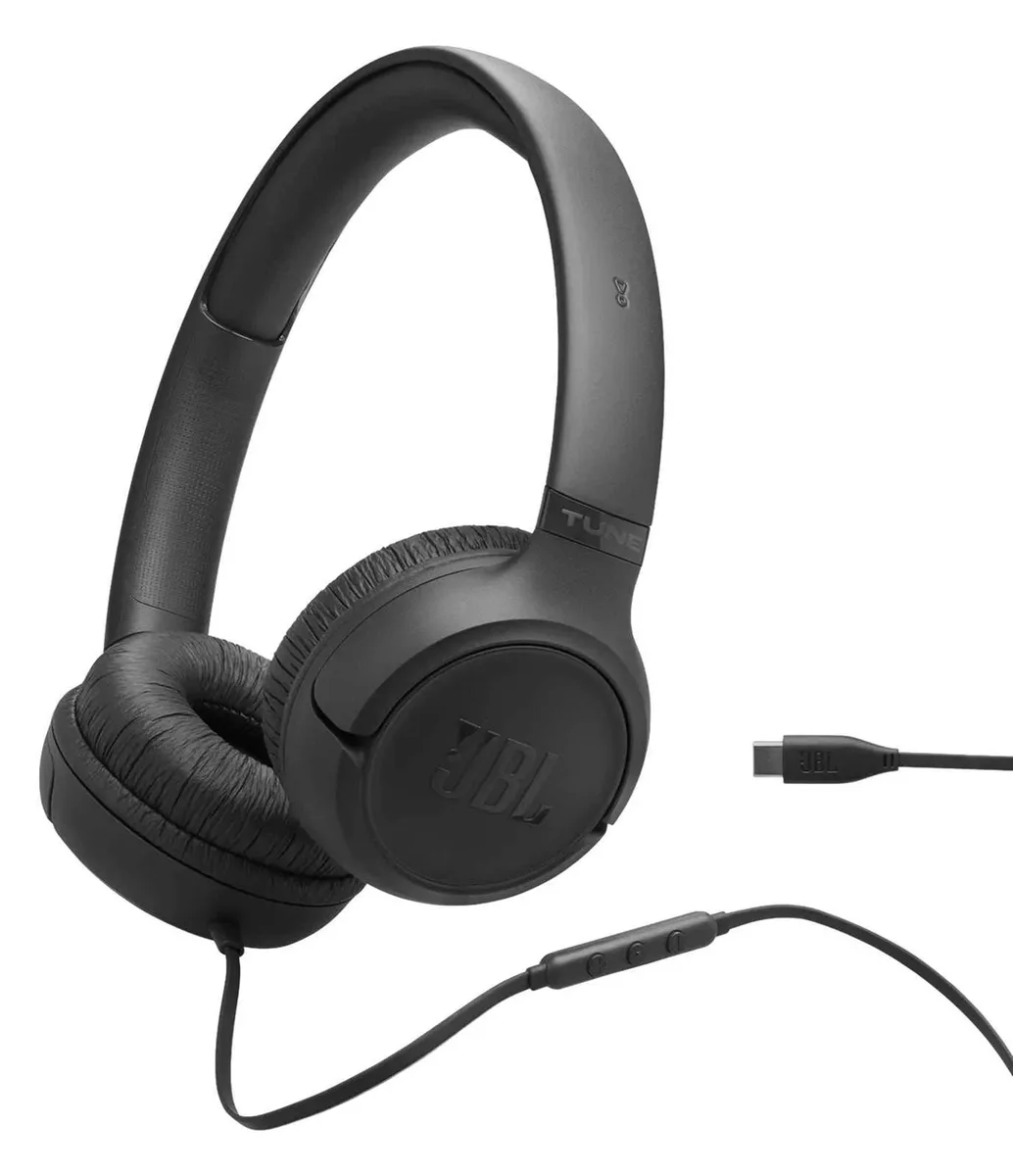 Гарнітура JBL дротова накладна з динамічними випромінювачами USB-C чорна