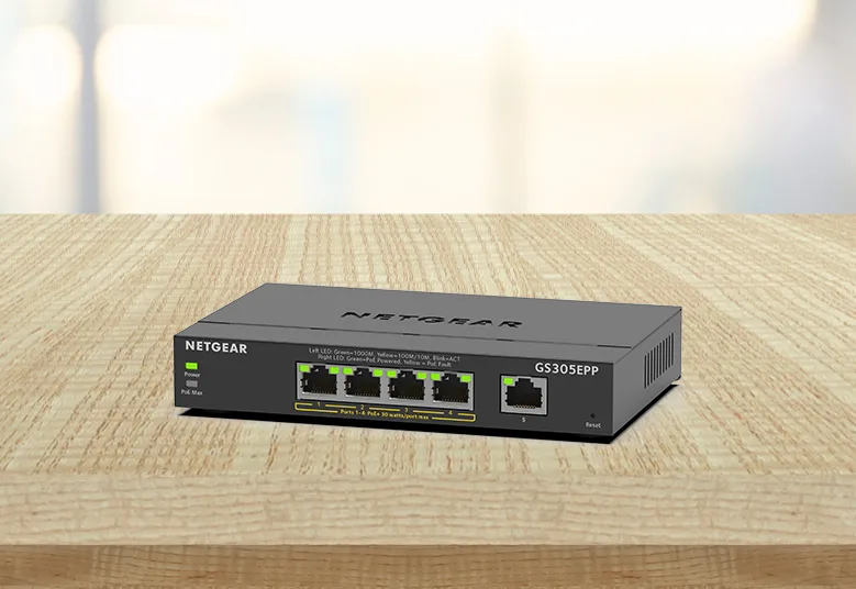 Комутатор NETGEAR GS305EPP 5xGE (4xPoE), 120Вт, WebSmart