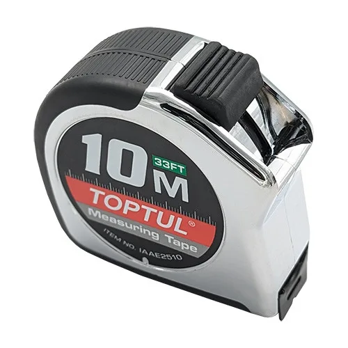 Рулетка механічна Toptul 10м х 25мм пластикова жовта