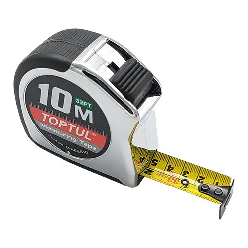 Рулетка механічна Toptul 10м х 25мм пластикова жовта