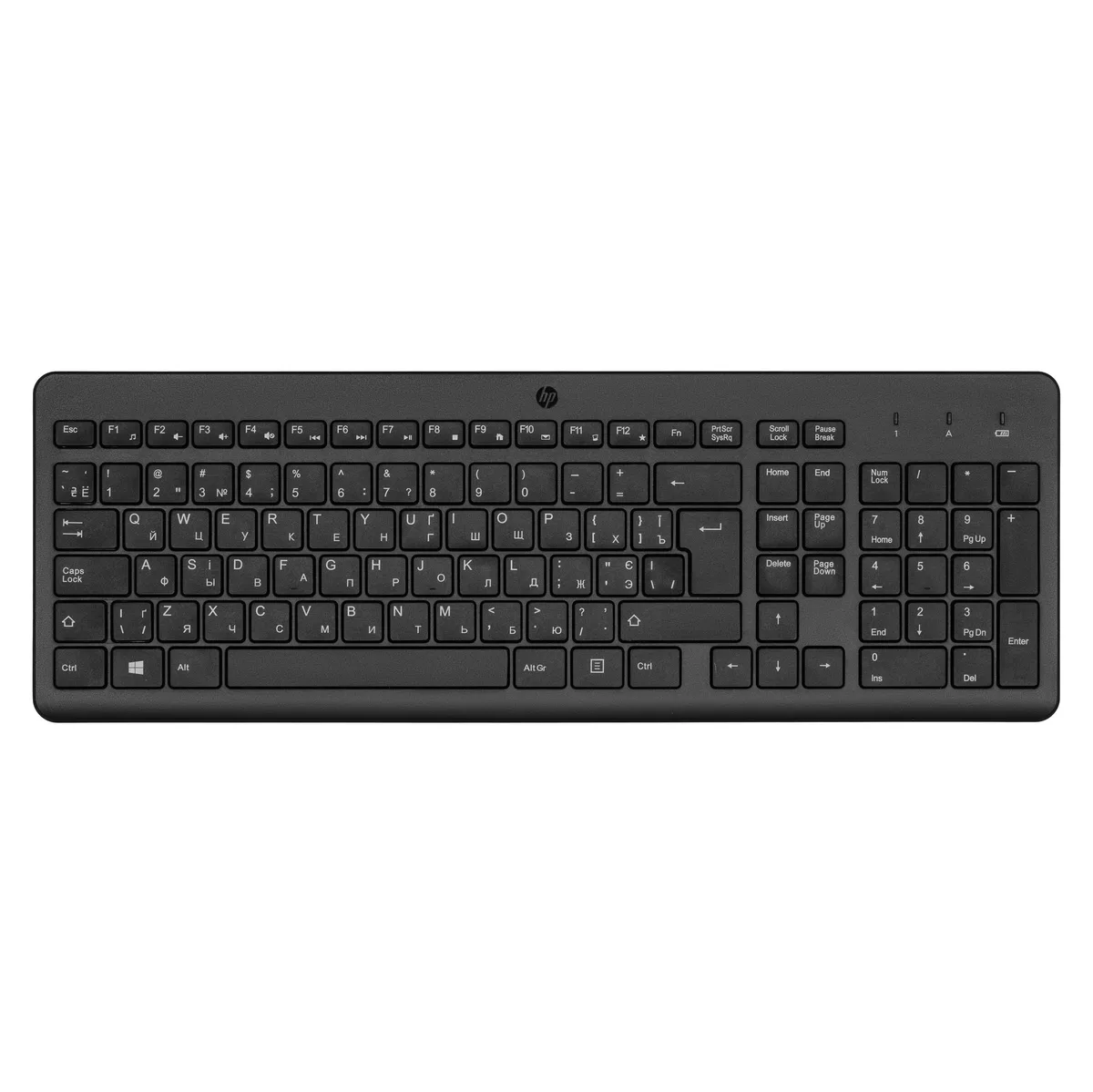 Клавіатура мембранна HP 220, 104key, WL, EN/UK, чорний