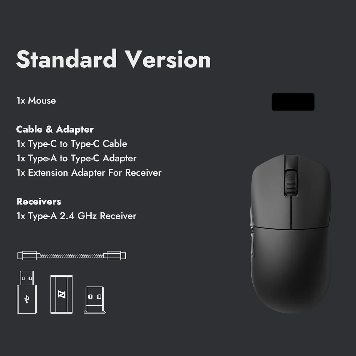 Миша Lemokey G1 USB-A/USB-C/WL/BT, 8K, чорний
