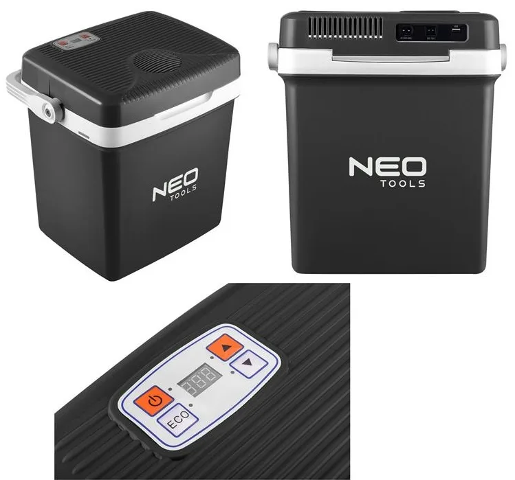Холодильник мобільний Neo Tools, 2в1, 26л, 230/12В, підігрів 55Вт, охолодження 60Вт, електронна панель, USB-порт, 3.8кг