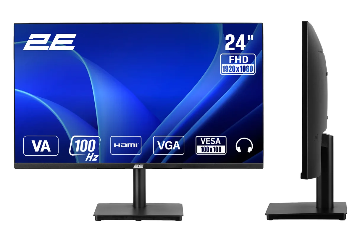 Монітор 2E VA 23.8" 100Гц Чорний