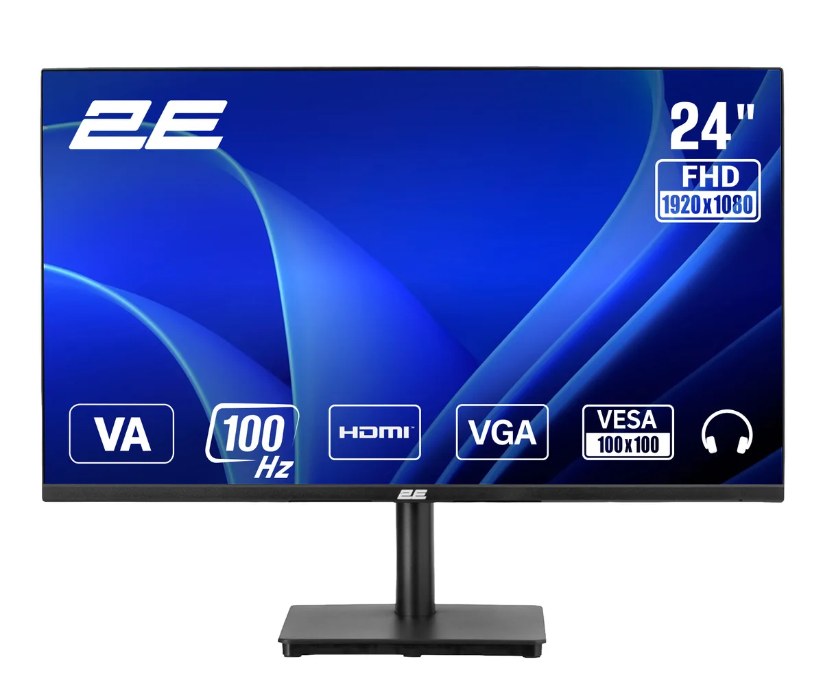 Монітор 2E VA 23.8" 100Гц Чорний