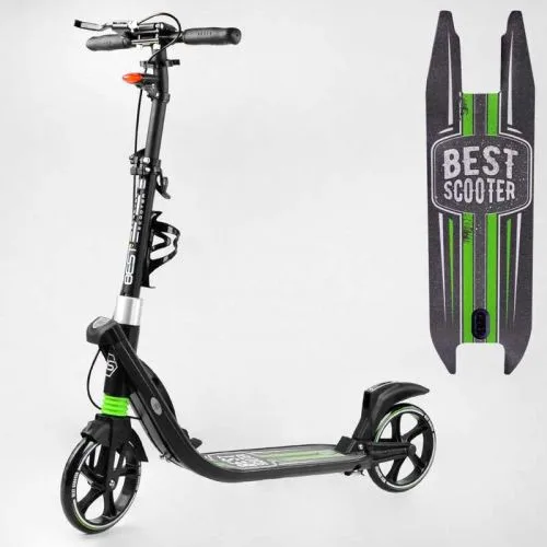 Самокат двоколісний Best Scooter з ручним гальмом та амортизаторами для дітей та дорослих.