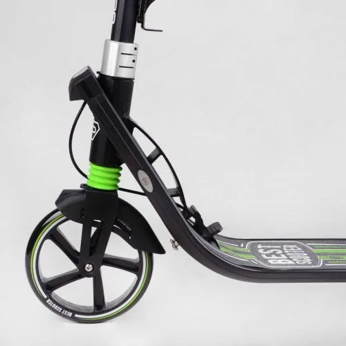 Самокат двухколесный Best Scooter с ручным тормозом и амортизаторами для детей и взрослых.