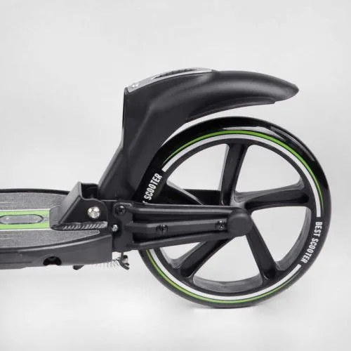 Самокат двухколесный Best Scooter с ручным тормозом и амортизаторами для детей и взрослых.