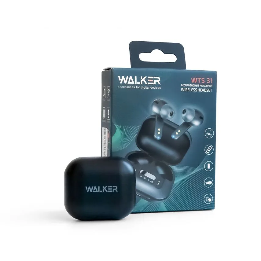 Наушники Bluetooth WALKER вакуумные черные