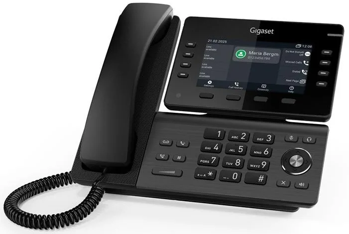 Телефон IP Gigaset Pro Professional P825, 2xGE LAN, 8 SIP line, 1xUSB-A, PoE, 5" color TFT display, чорний метал