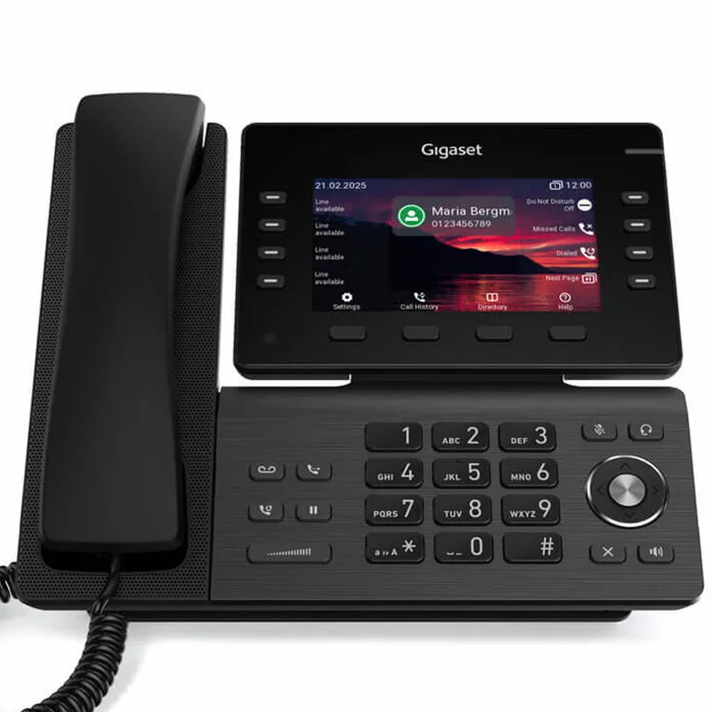 Телефон IP Gigaset Pro Professional P825, 2xGE LAN, 8 SIP line, 1xUSB-A, PoE, 5" color TFT display, чорний метал