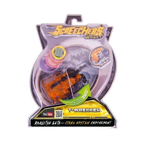 Машинка-трансформер Screechers Wild Ти-Реккер желтая игрушка для детей с дисками для игры и трансформации