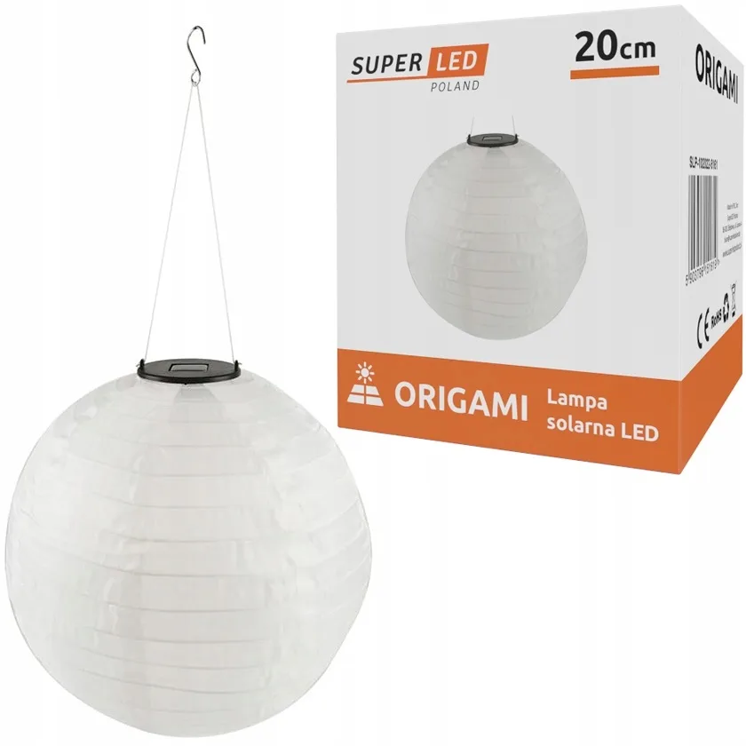 Підвісний ліхтар SuperLED пластик 20 см білий