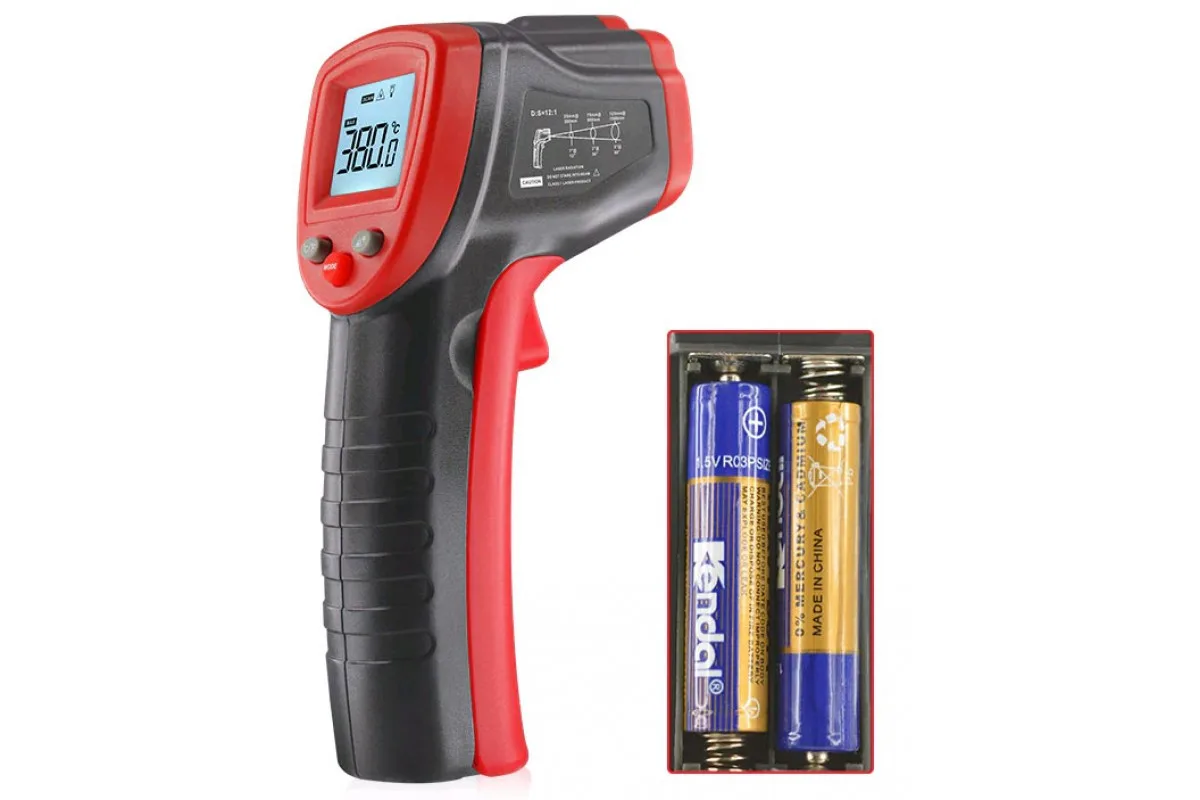 Безконтактний інфрачервоний термометр WINTACT WT320 -50-380°C метал чорний