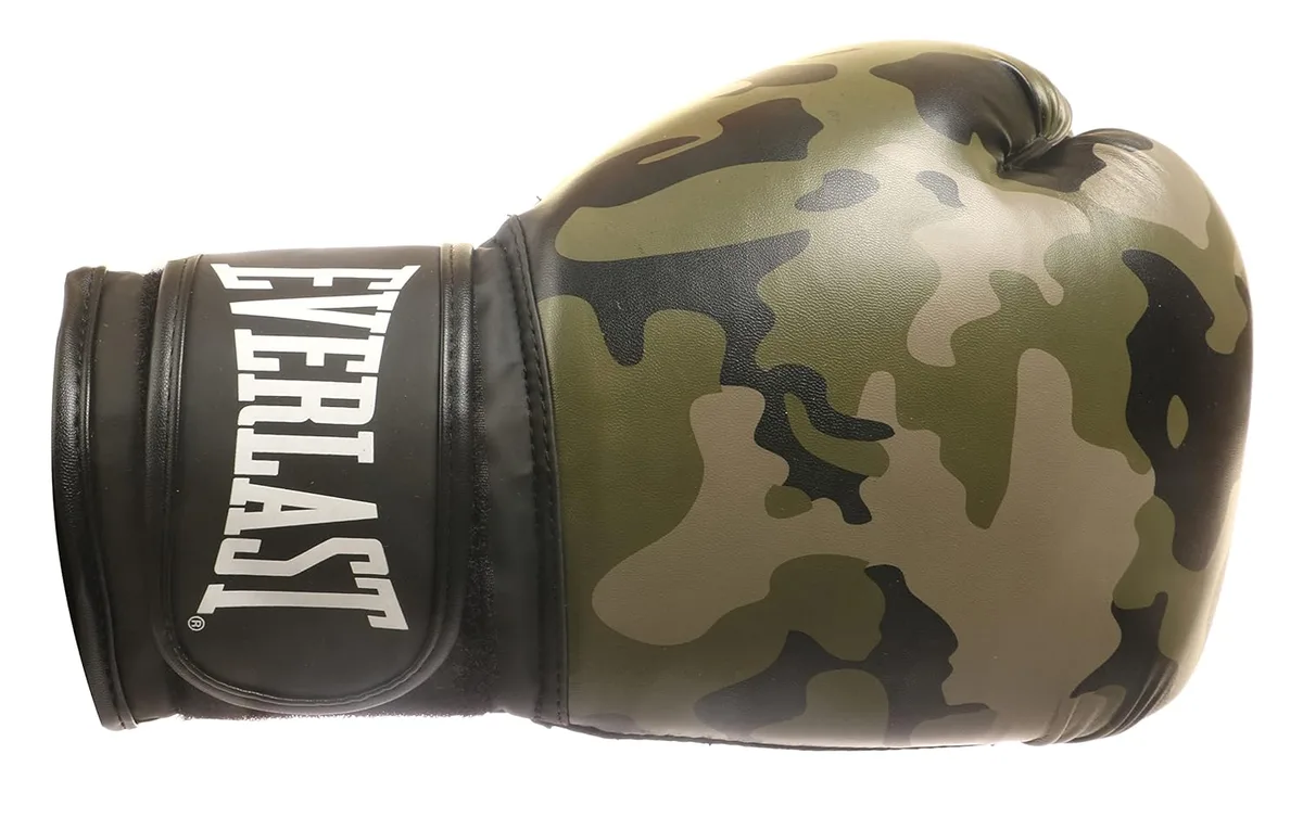 Боксерські рукавиці Everlast синтетична шкіра 16 унцій чорний коричневий