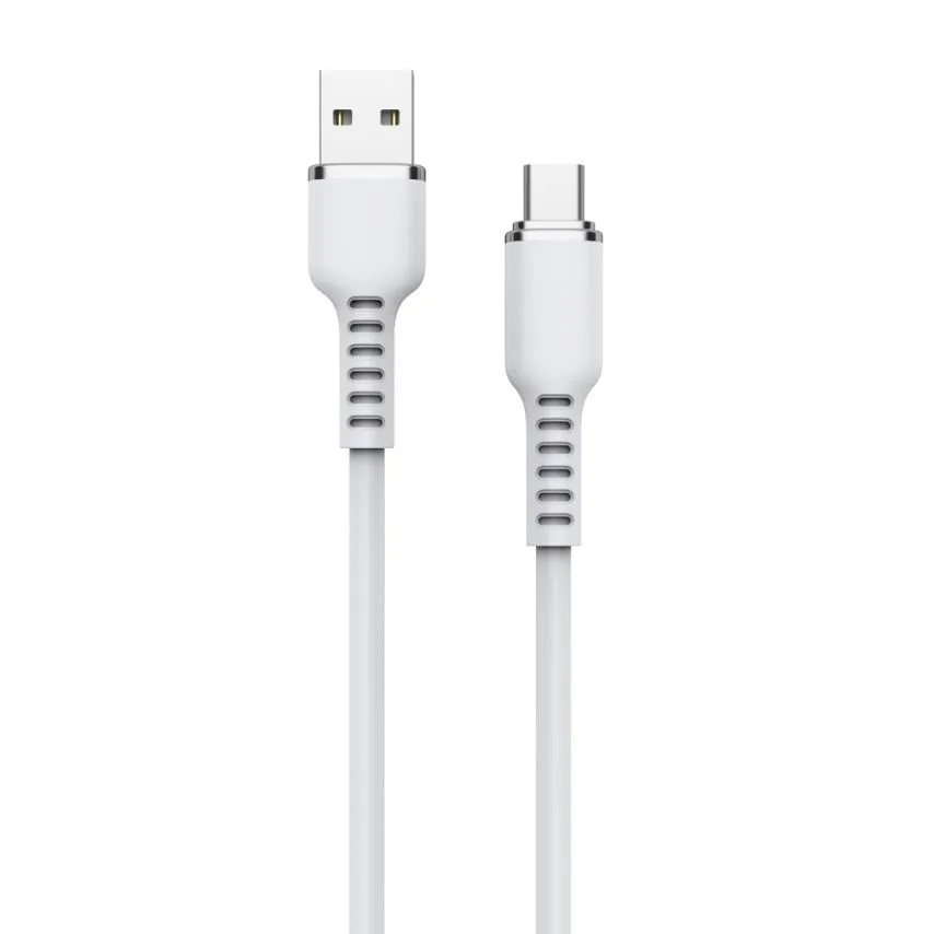 Кабель USB Type-C 1м WALKER силіконовий білий 3А 20W Quick Charge