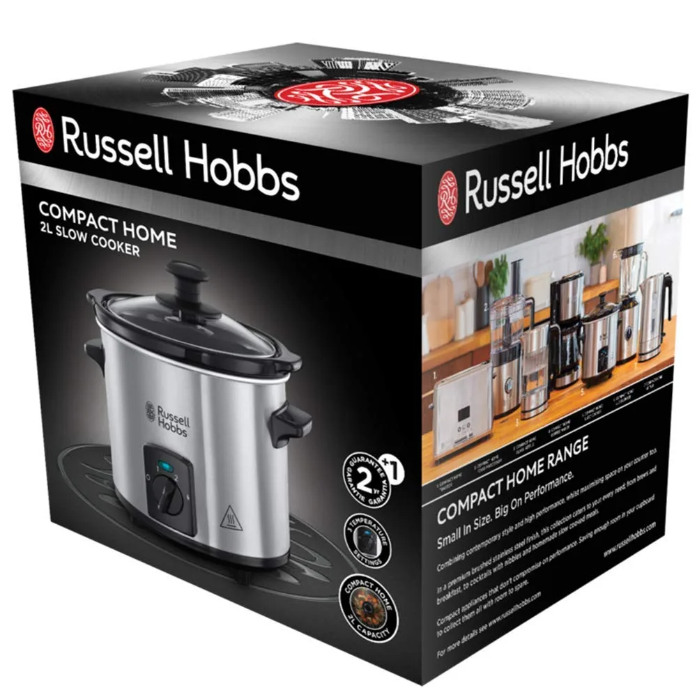 Повільноварка Russell Hobbs CompactHome 145 Вт 2 л механічна сіра