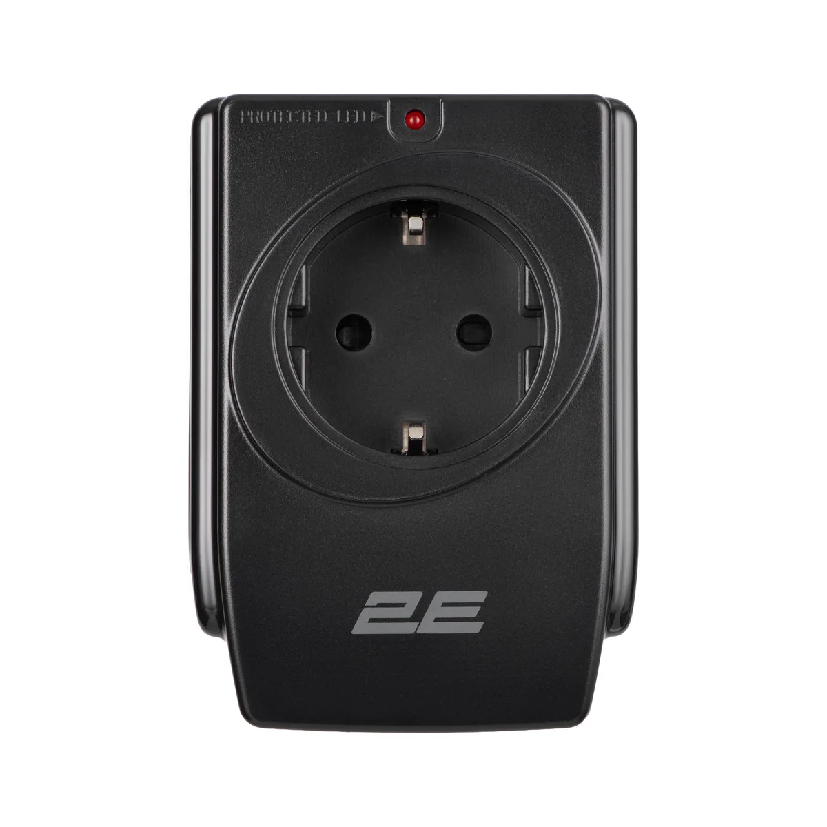Адаптер мережевий 2E 1xТипF, 16A, 2*USB-A, фільтр, чорний