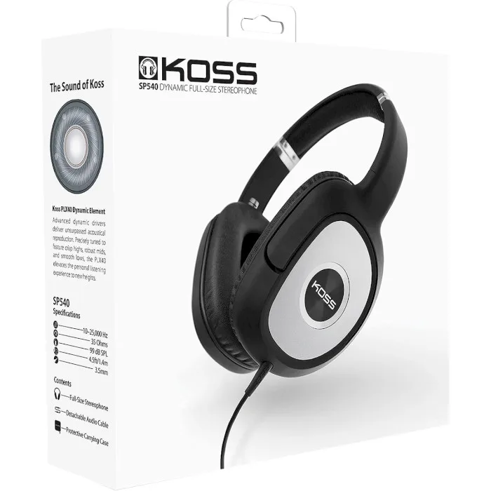 Наушники Over-Ear Koss SP540, 3.5 mini-jack, 1.4м, Черный