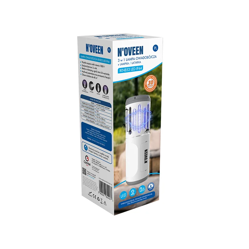 Портативний ліхтар Noveen LED 70x70x200 мм металевий чорний