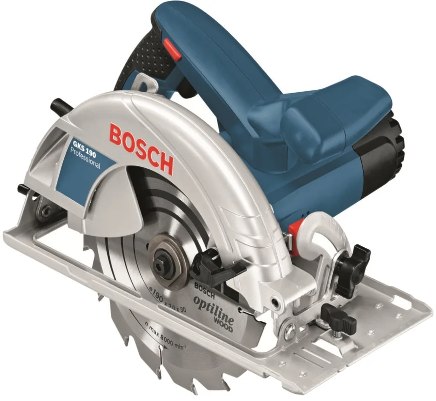 Дискова пила Bosch Professional GKS 190, 1400 Вт, 190 мм, вага 4.2 кг.