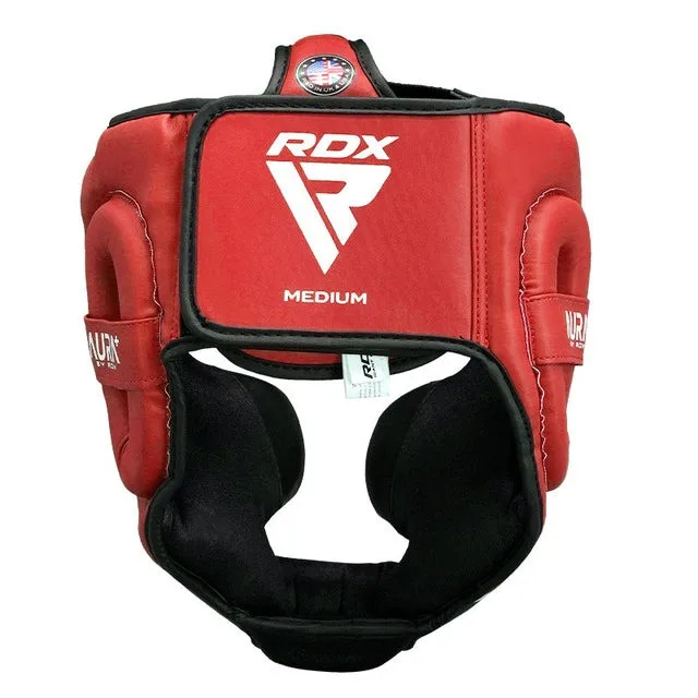 Боксерський шолом RDX PU-шкіра S Червоний/Чорний