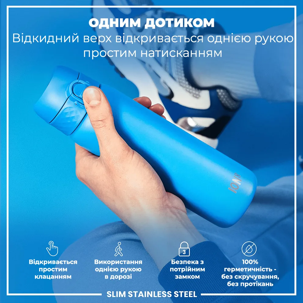Бутылка ION8 нержавеющая сталь 600 мл синяя