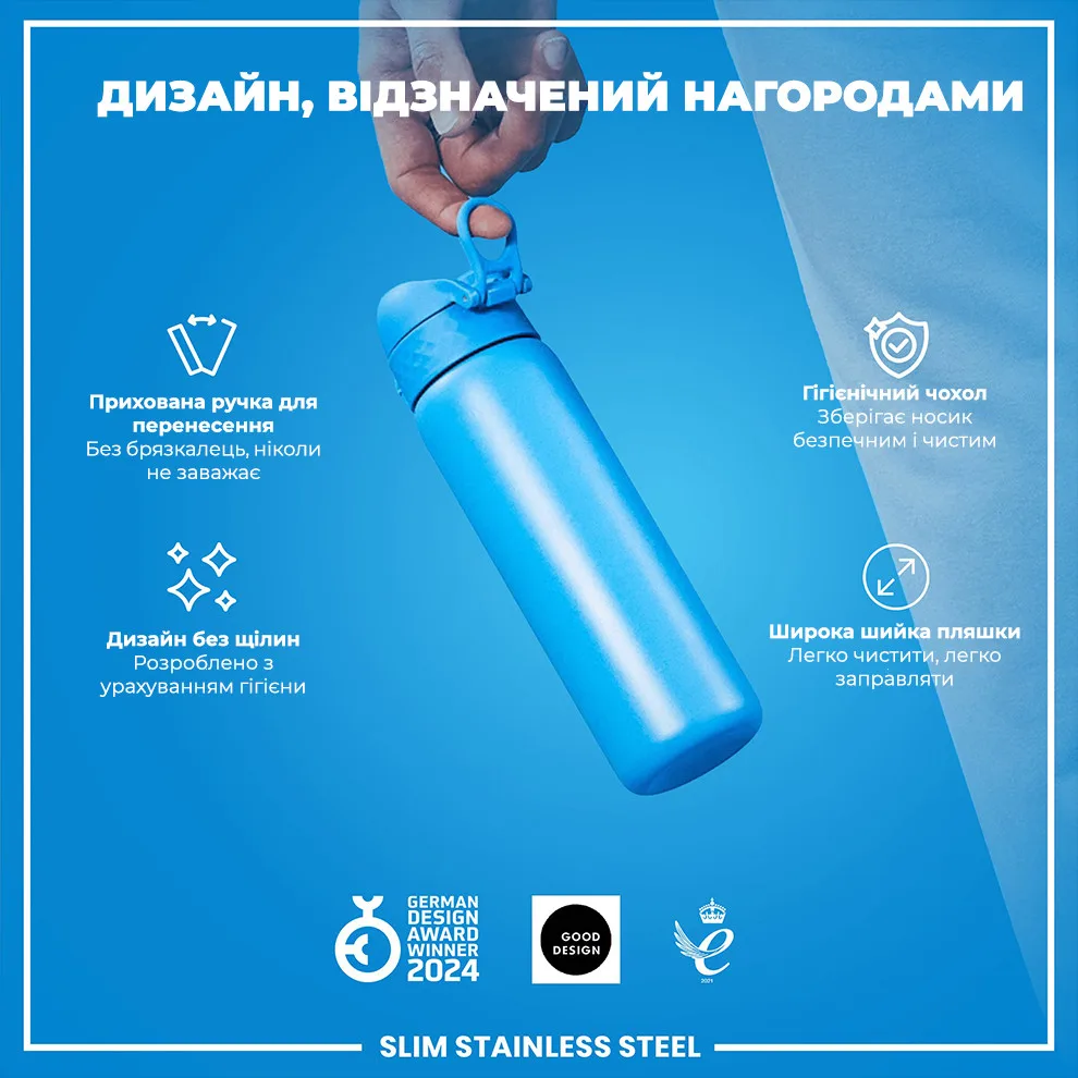 Бутылка ION8 нержавеющая сталь 600 мл синяя
